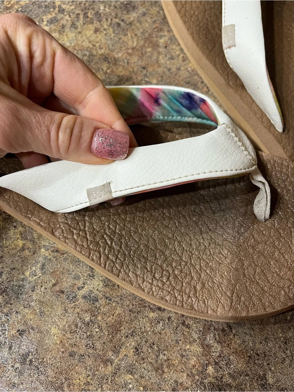 Sanuk Yoga Mat Women’s 8 White Tie Dye Flip Flop Sandals 1126874
